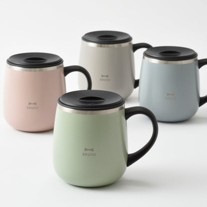 BRUNO マグカップ 320ml 蓋つきステンレスマグ short