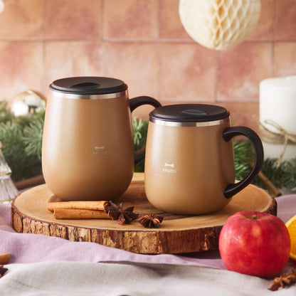 BRUNO マグカップ 320ml 蓋つきステンレスマグ short