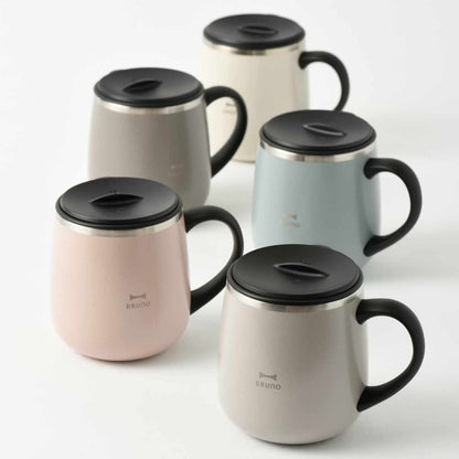 BRUNO マグカップ 320ml 蓋つきステンレスマグ short