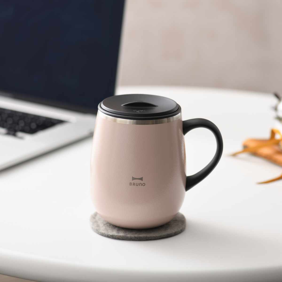 BRUNO マグカップ 460ml 蓋つきステンレスマグ tall