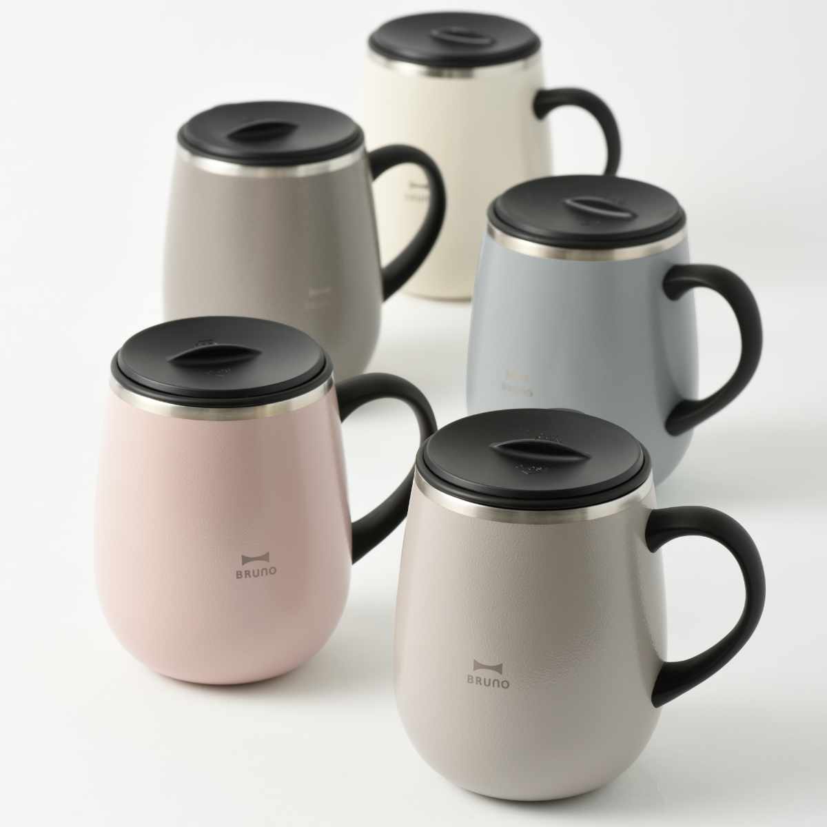BRUNO マグカップ 460ml 蓋つきステンレスマグ tall