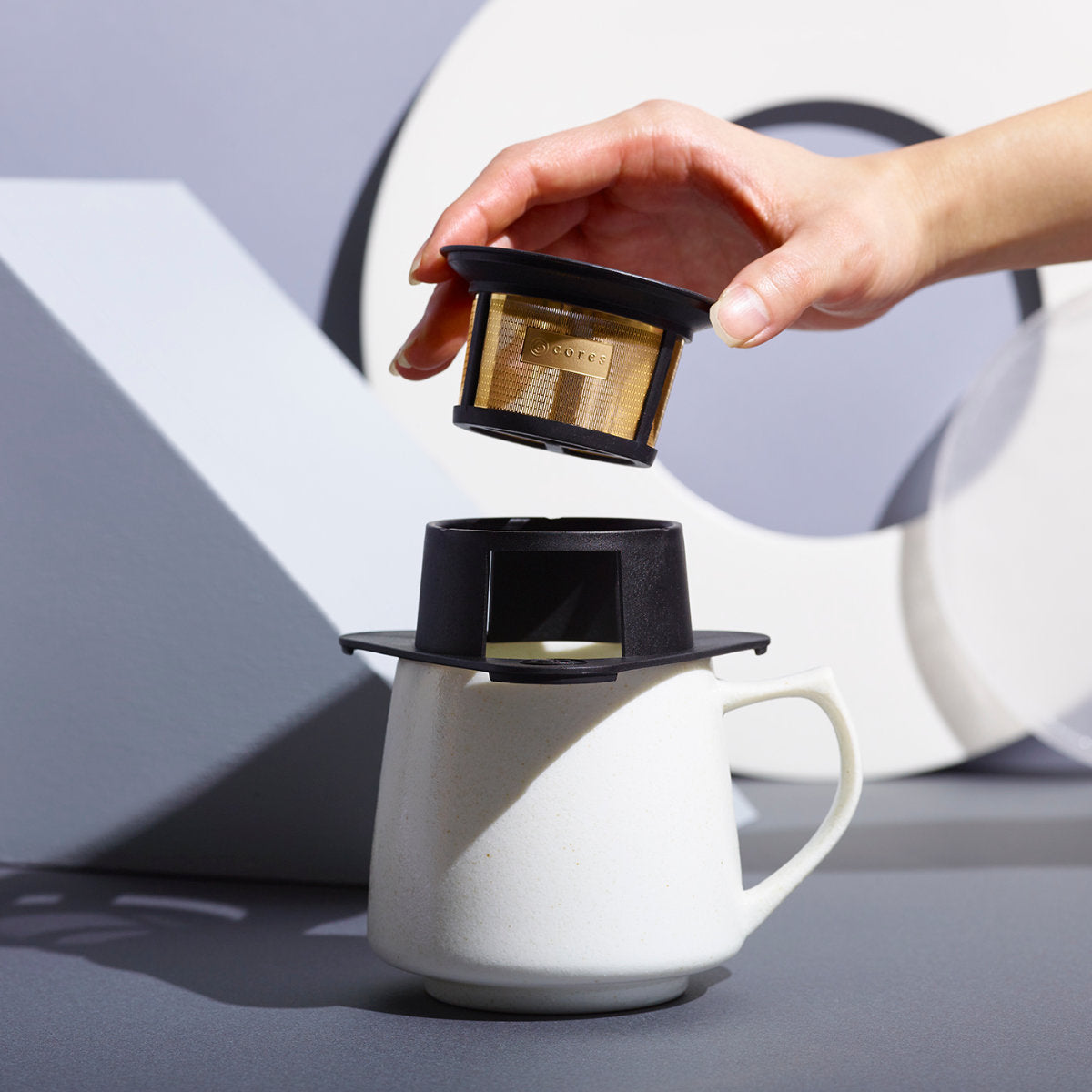Cores コーヒーフィルター 1杯用 シングルカップ ゴールドフィルター 純金メッキ