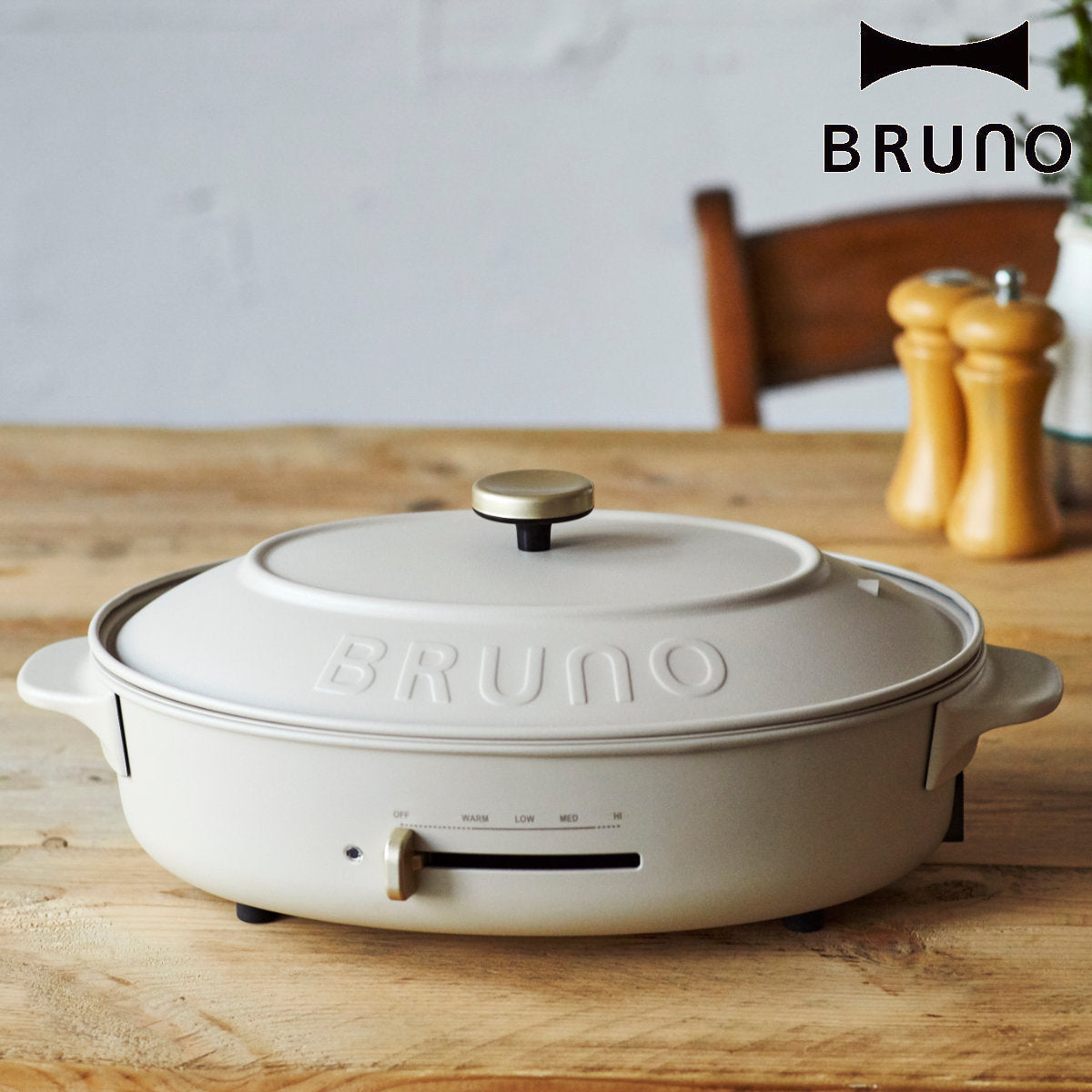 BRUNO オーバルホットプレート たこ焼きプレート付き 蓋付き crassy+