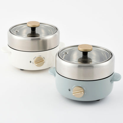 BRUNO コンパクトマルチグリルポット ステンレス蒸し器付き グリルプレート付き