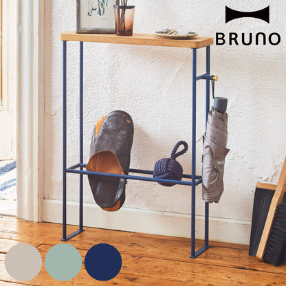 BRUNO スリッパラック 天板付きインテリアスリムラック スチール製