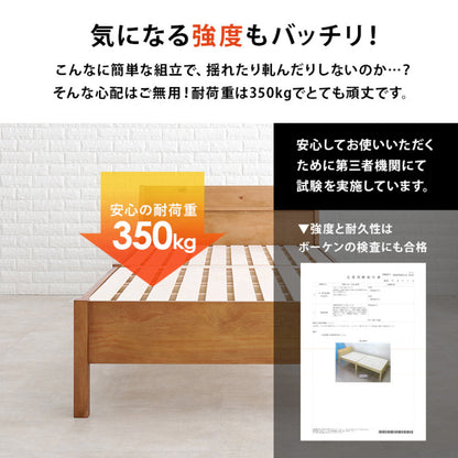 3分で組み立て シングルロング ベッド 宮棚 2口コンセント付 工具不要