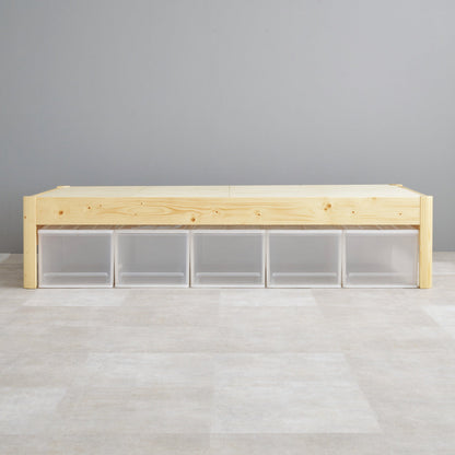 3分組立ベッド シングル ステージタイプ 高耐荷重 工具不要 天然木