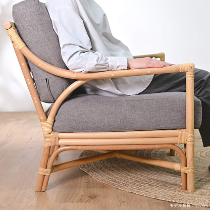 2人掛けソファ ラタン 座面高40cm クッション付 Breeze