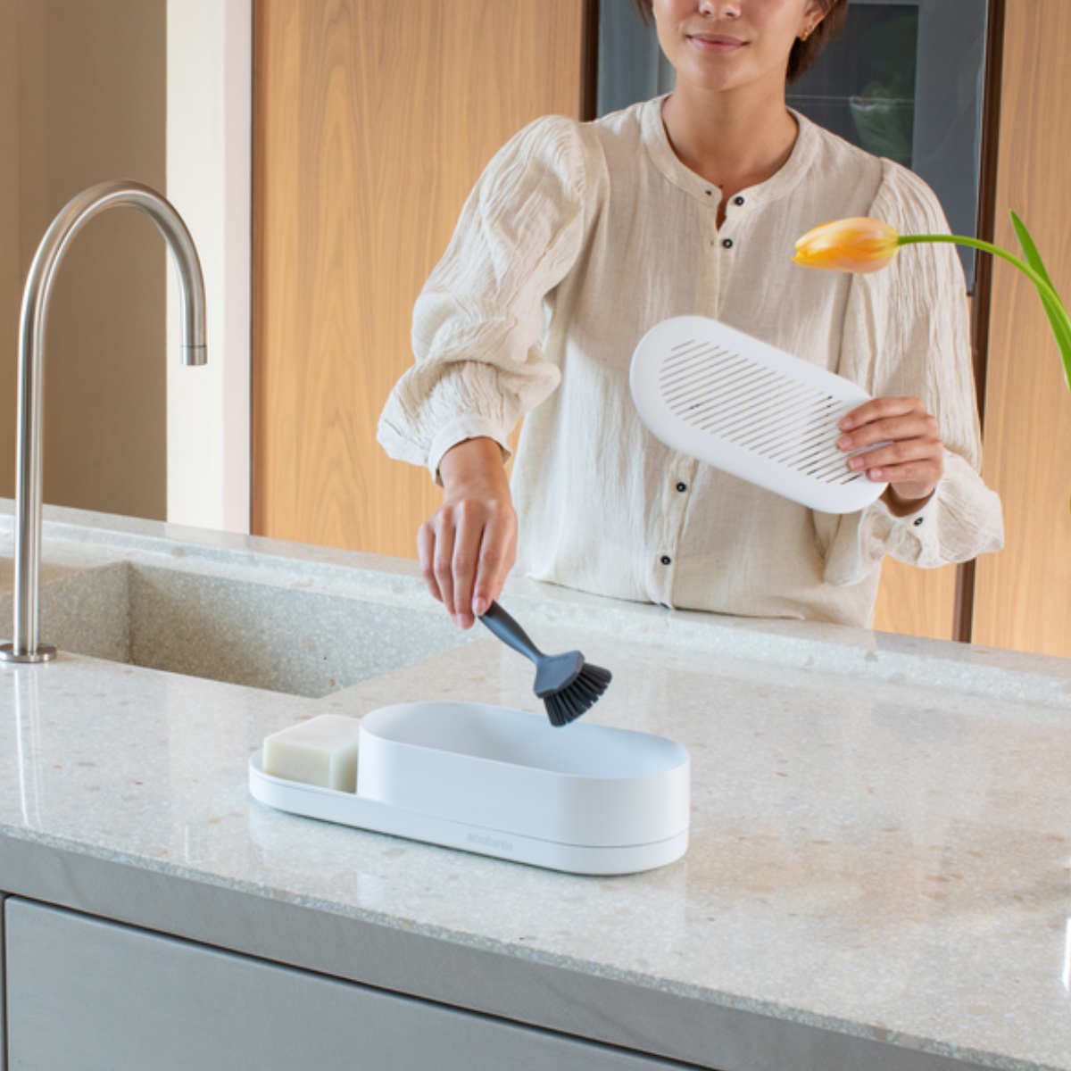 brabantia スポンジラック シンク オーガナイザー M.インフィニットグレイ