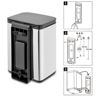 brabantia ゴミ箱 4L オープン式 Bo Waste Bin ブリリアントスチール