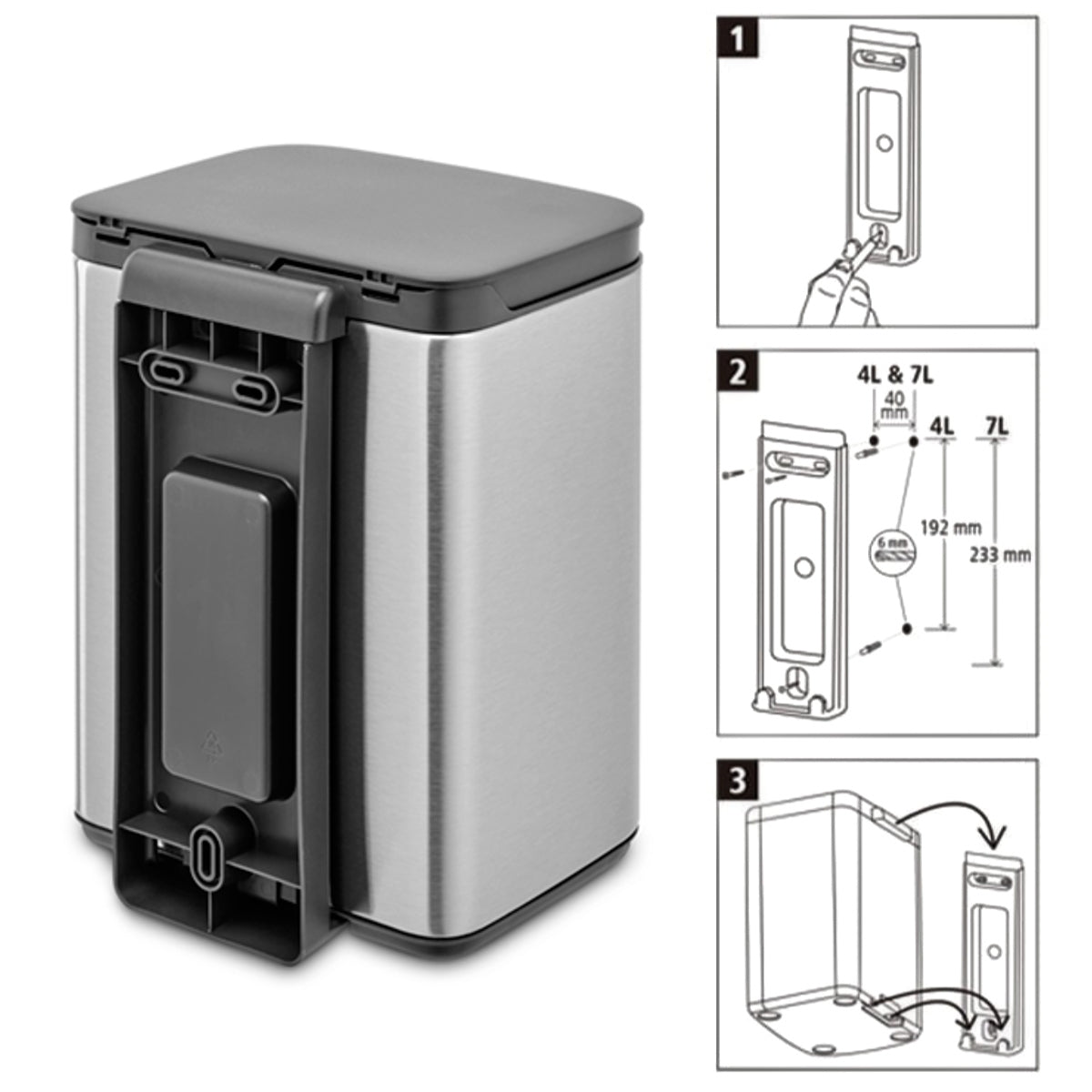 brabantia ゴミ箱 4L オープン式 Bo Waste Bin FPPマット