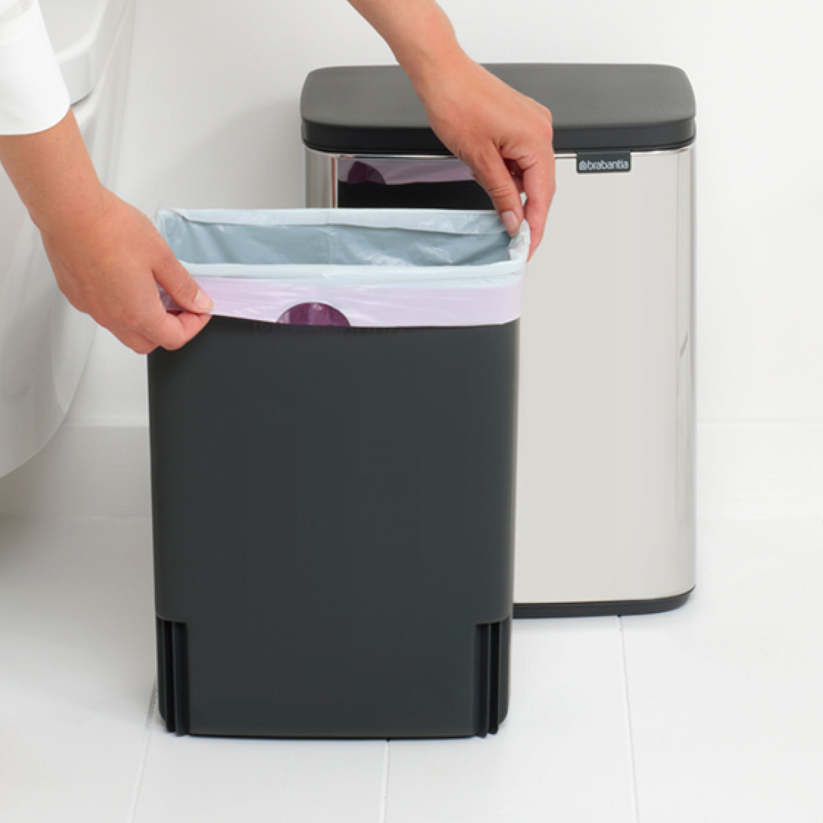 brabantia ゴミ箱 12L オープン式 Bo Waste Bin ブリリアントスチール