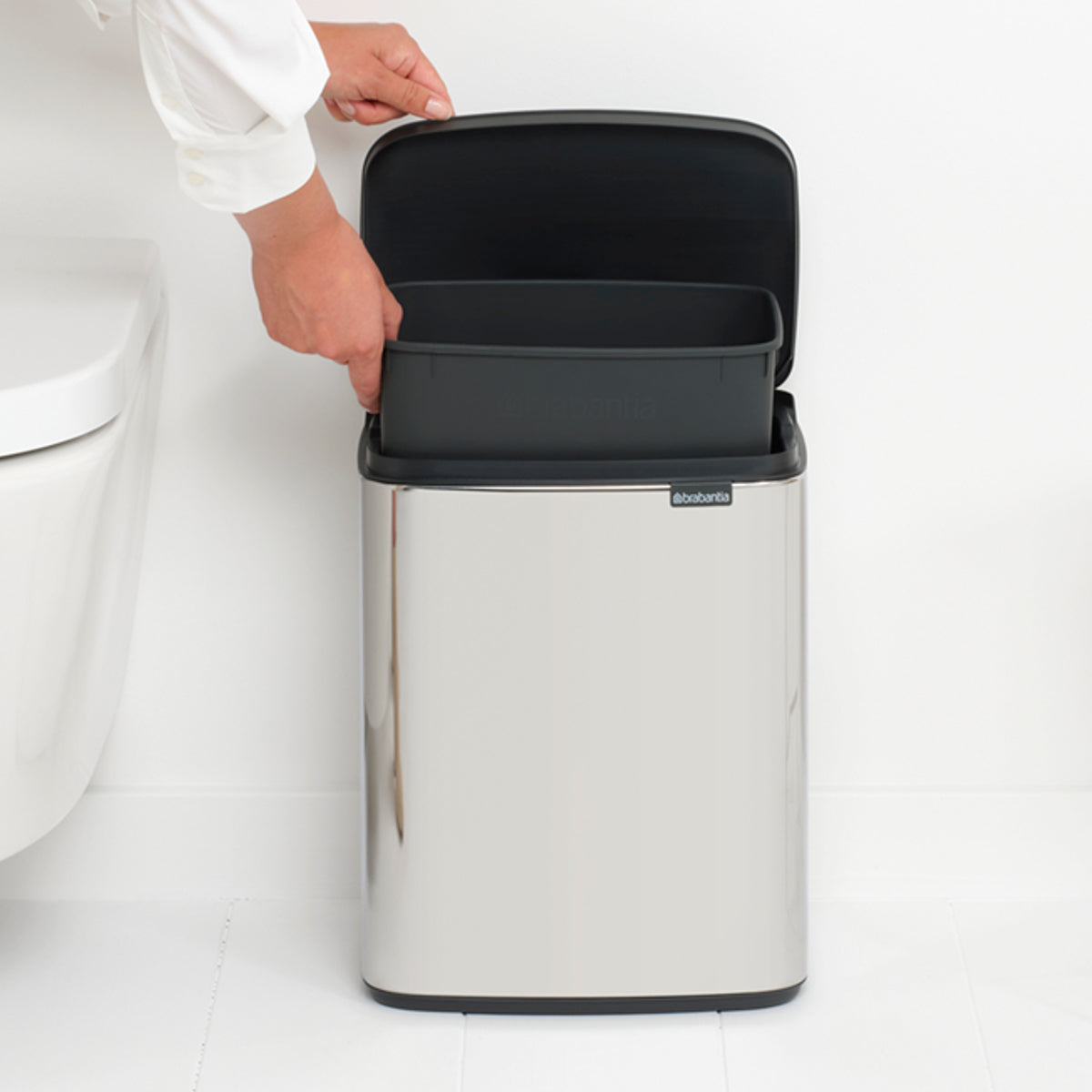 brabantia ゴミ箱 12L オープン式 Bo Waste Bin ブリリアントスチール