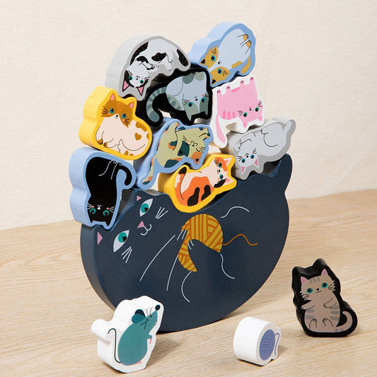 11匹にゃんこ バランス積み木 猫 室内遊び