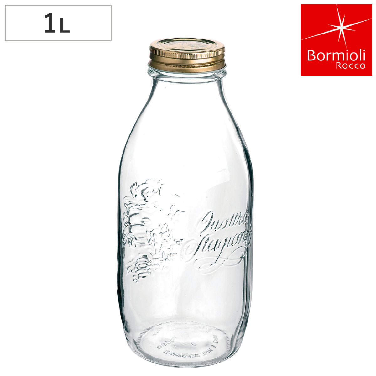 Bormioli Rocco ボルミオリ・ロッコ ガラス瓶 1L Q.S.JAR 1000cc