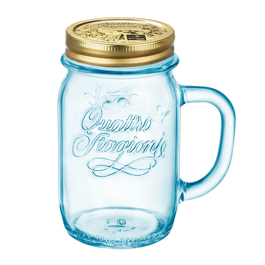 Bormioli Rocco ボルミオリ・ロッコ ガラス瓶 415ml Q.S.ドリンキング ジャー ブルー 415cc