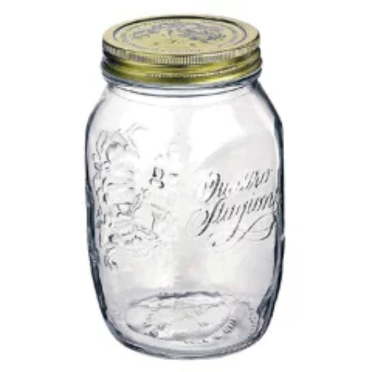 Bormioli Rocco ボルミオリ・ロッコ クアトロスタッジオーニ ジャム瓶 メタルキャップジャー 1000ml ガラス製